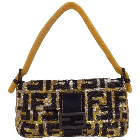 vintage fendi sequin bag|fendi denim baguette.